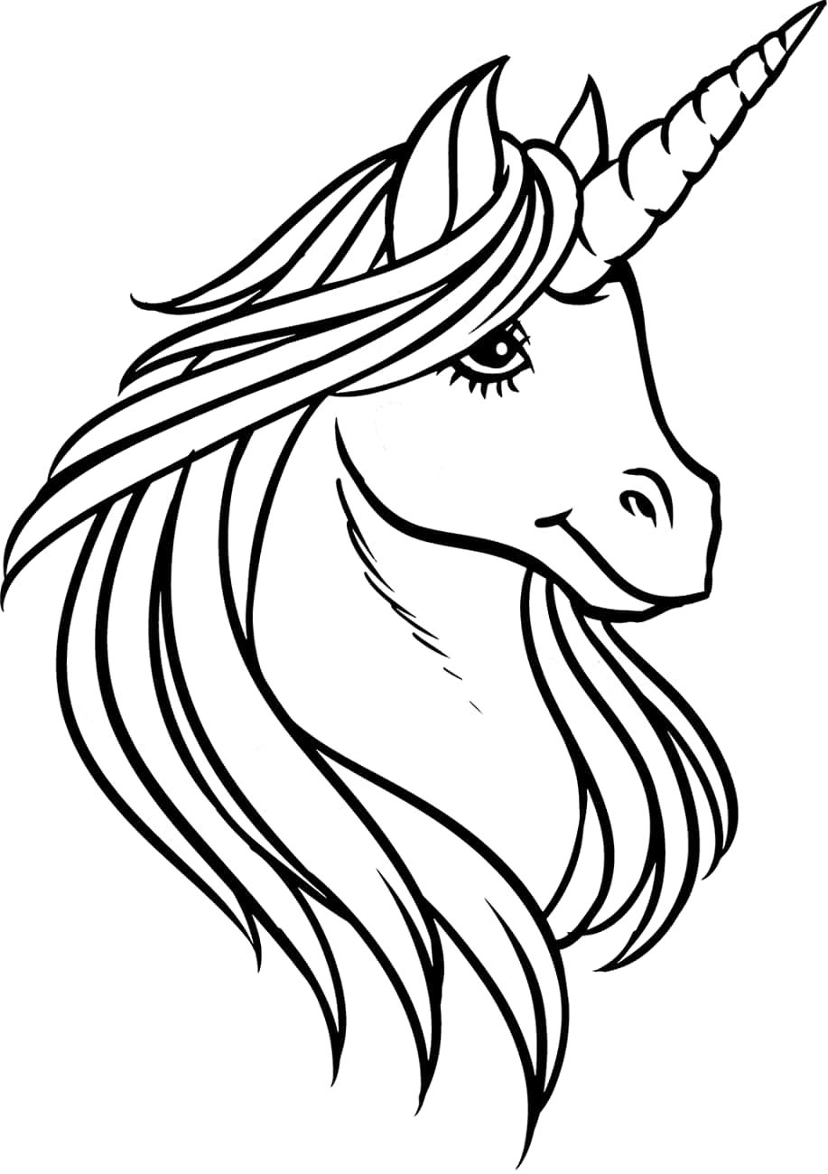 Head Of Unicorn Coloring Picture