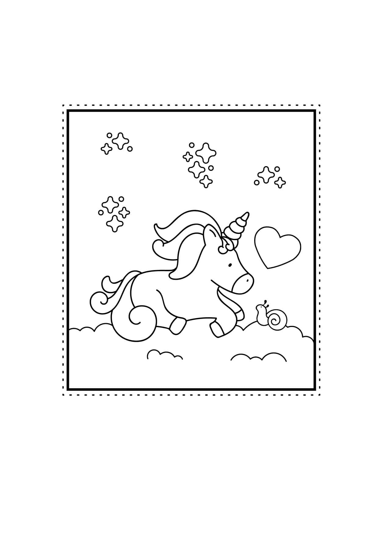 An Enchanting Unicorn Ready for Coloring