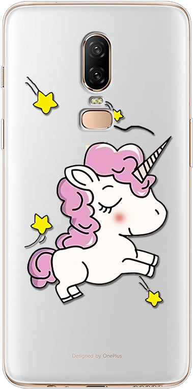 Unicorn Design One Plus Phone Back Cover PNG