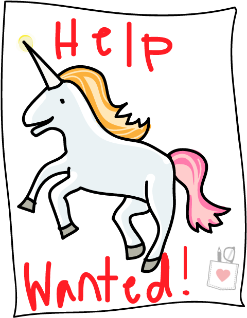 Unicorn Help Wanted Poster PNG