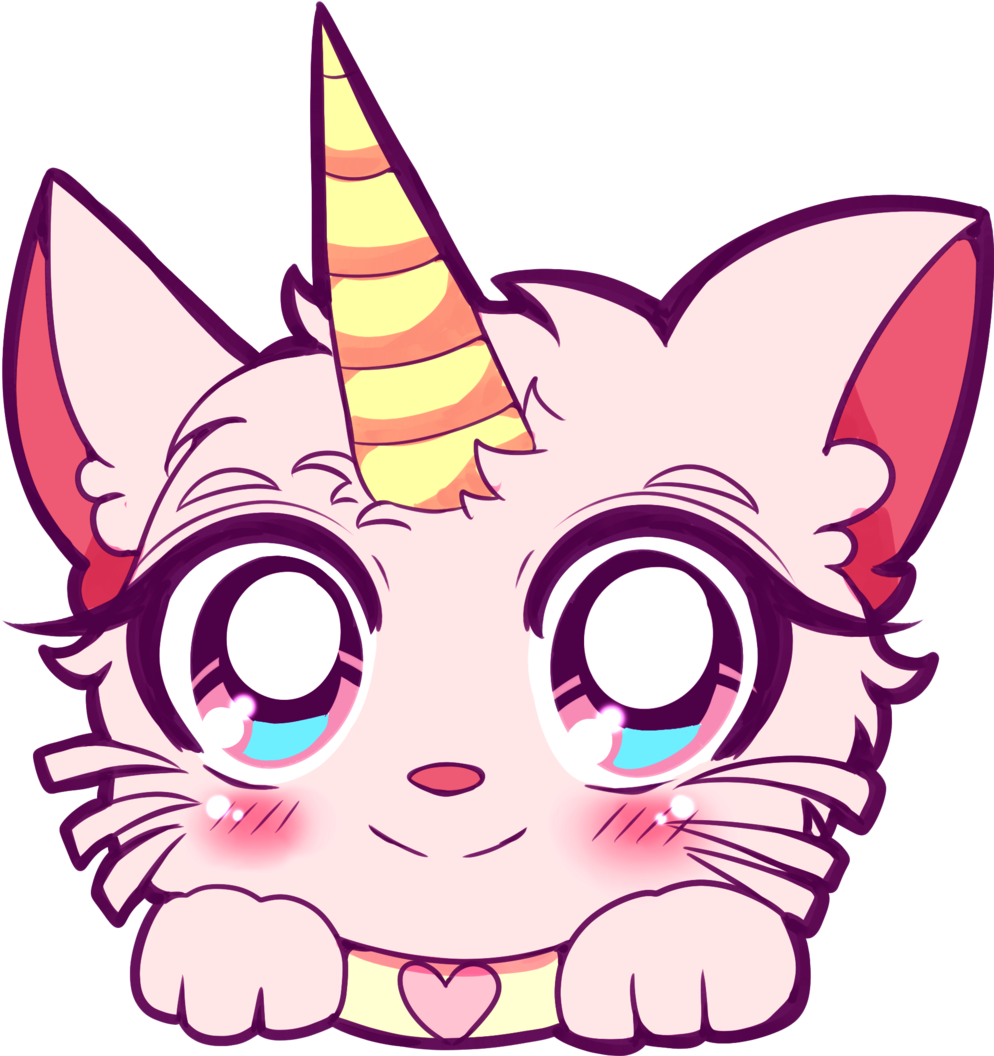 Download Unicorn Kitten Emote | Wallpapers.com