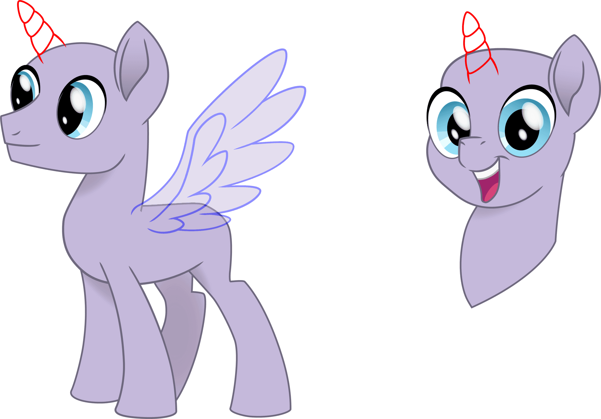 Unicorn Pegasus Pony Twins PNG