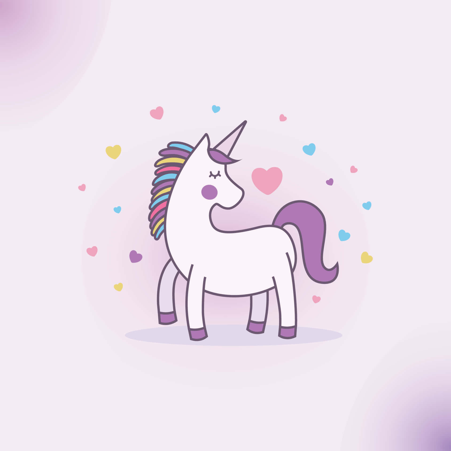 Unicorn Surrounded By Hearts Picture