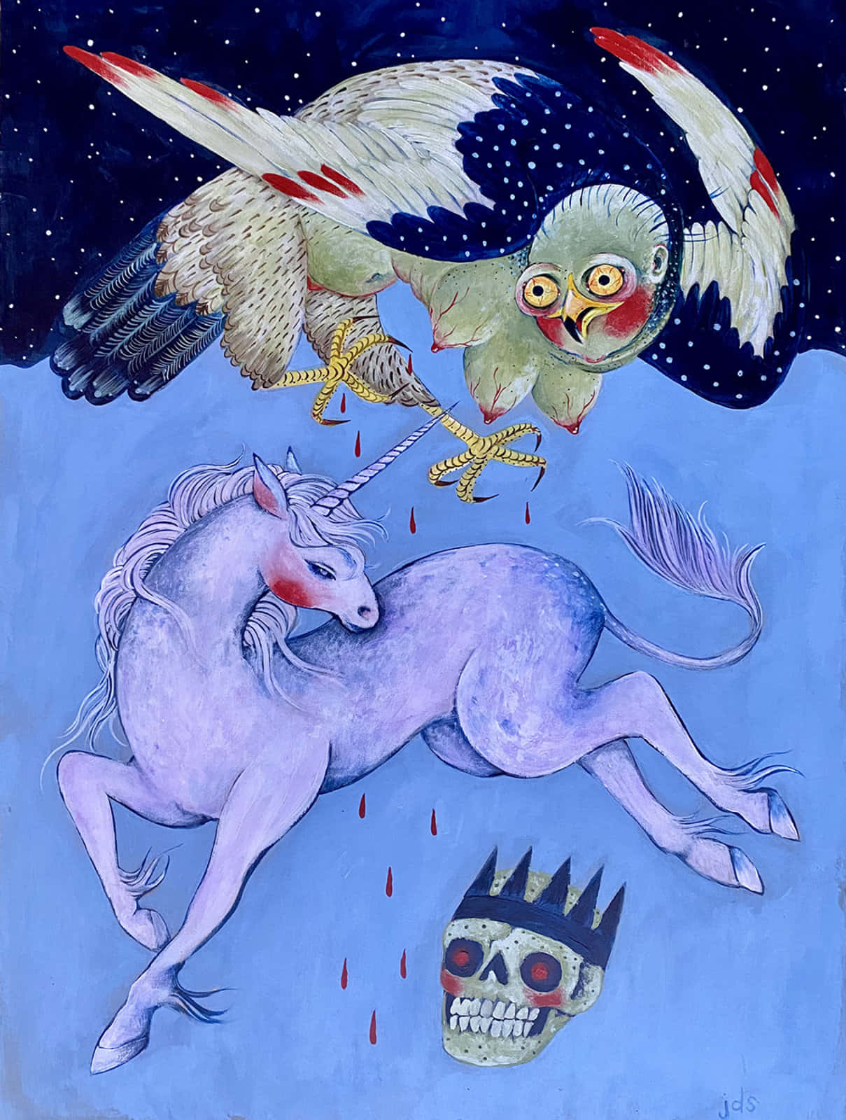 Unicorn And Harpy Folklore Art Picture