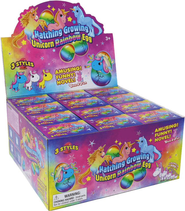 Unicorn Rainbow Egg Display Box PNG
