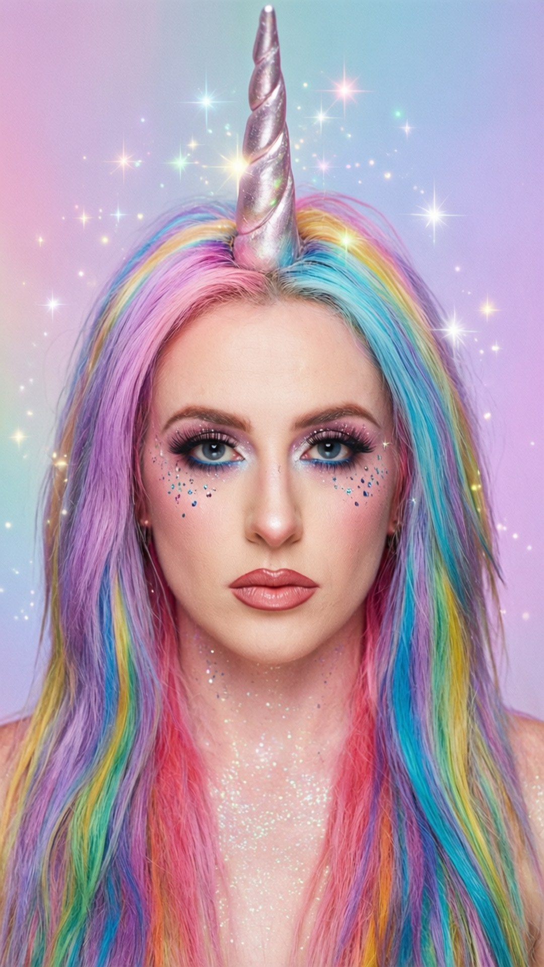 Jeffree Star omfamnar en enhörningsestetik med regnbågsfärger och magiska gnistrar.