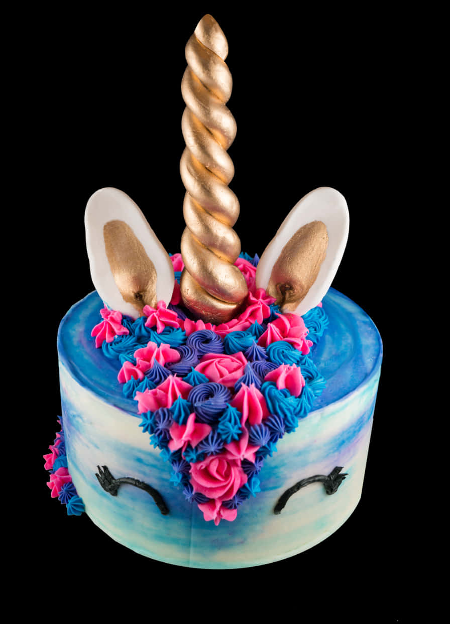 Unicorn Themed Celebration Cake PNG