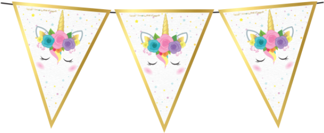 Unicorn Themed Party Banner Design PNG