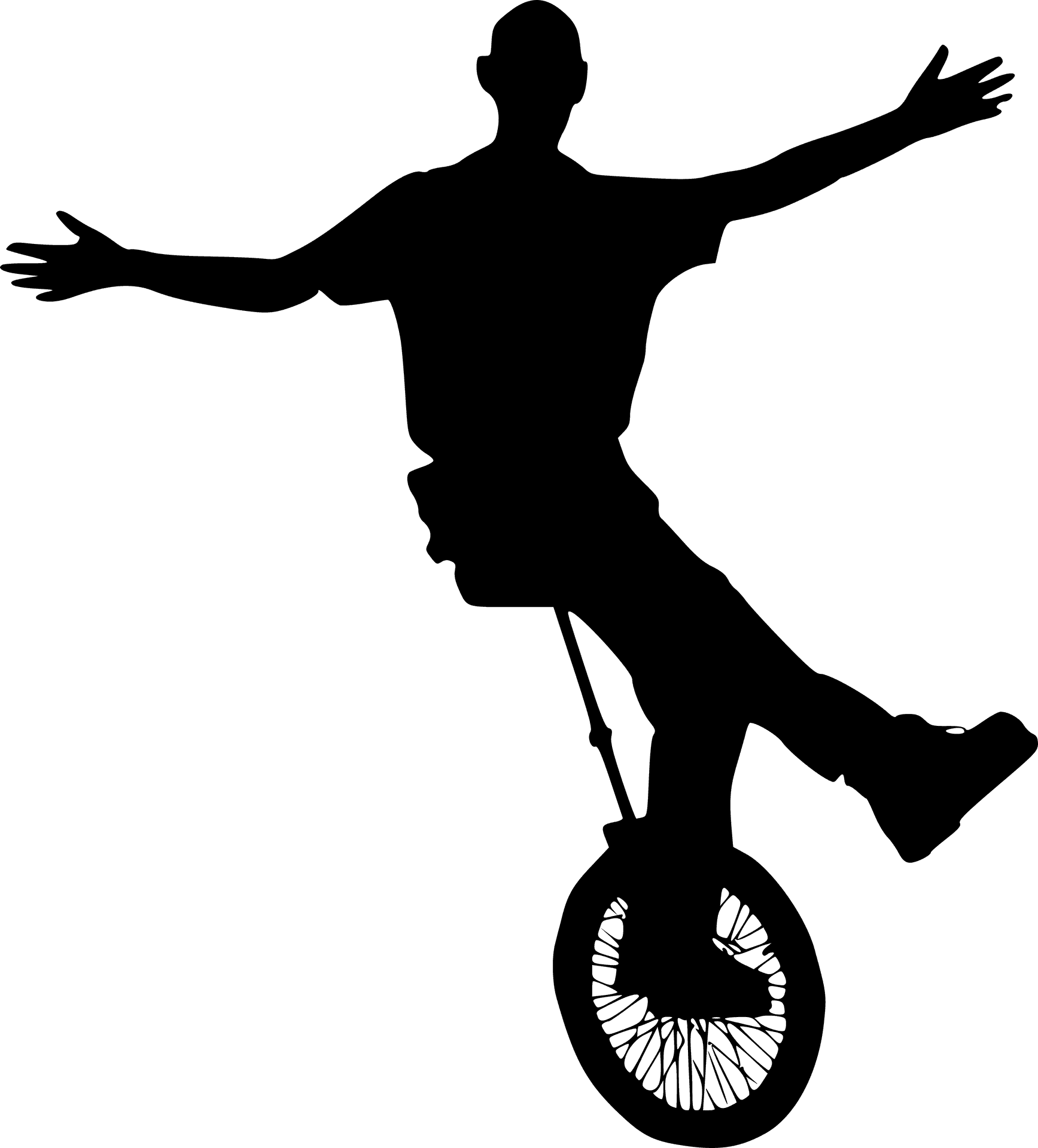 Unicyclist Silhouette Balance Performance PNG