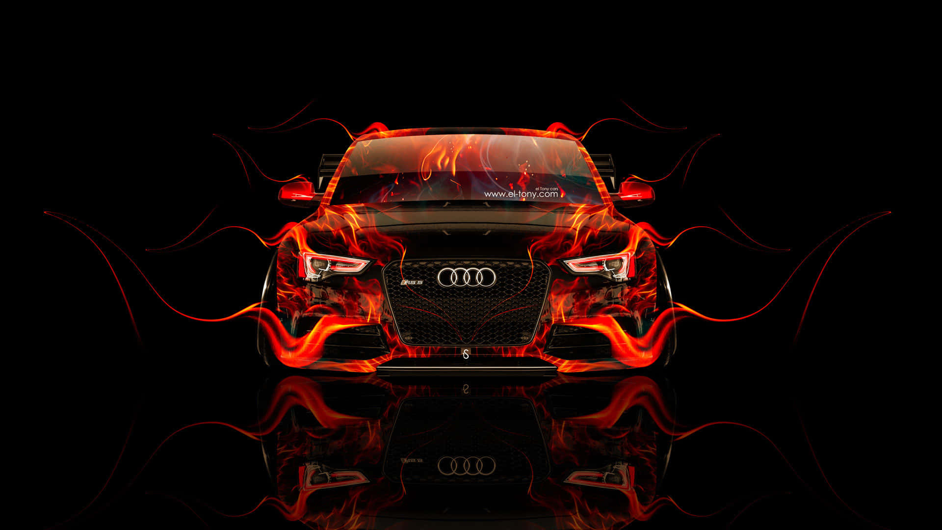 Unimpresionante Audi Rojo En Una Pintoresca Carretera De Montaña
