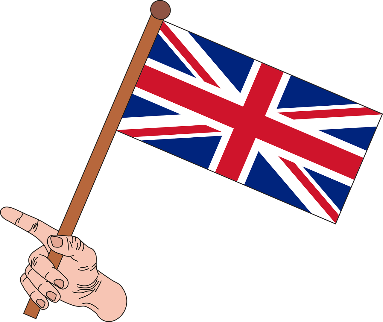 Union Jack Flagin Hand PNG