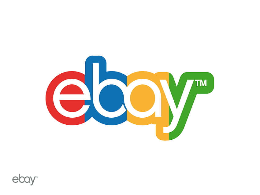 Unikt eBay UK Logo i hvid & blå abstrakt svirren Wallpaper