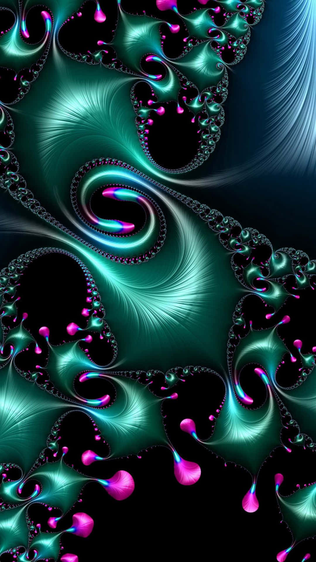 A Blue And Pink Abstract Design With Swirls