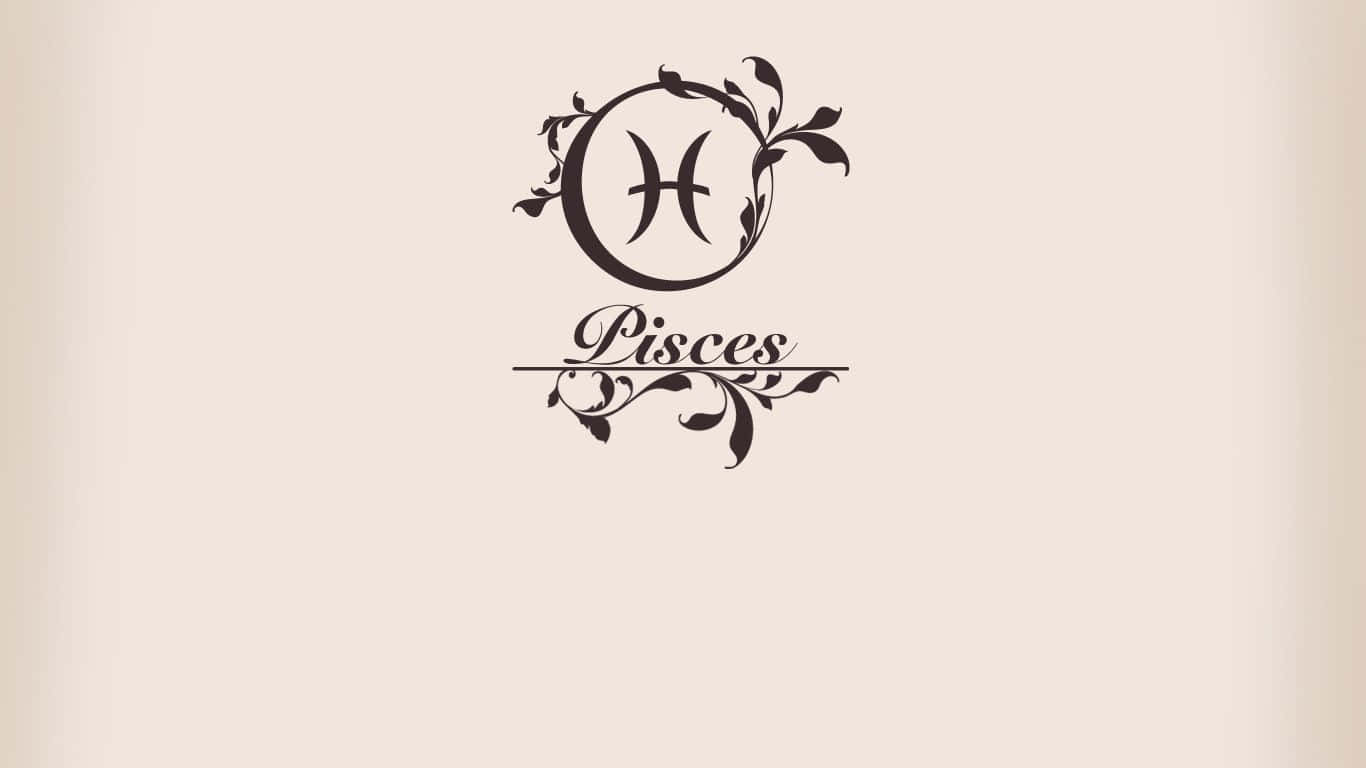 A Zodiac Sign Logo With A Flower And Leaves Wallpaper