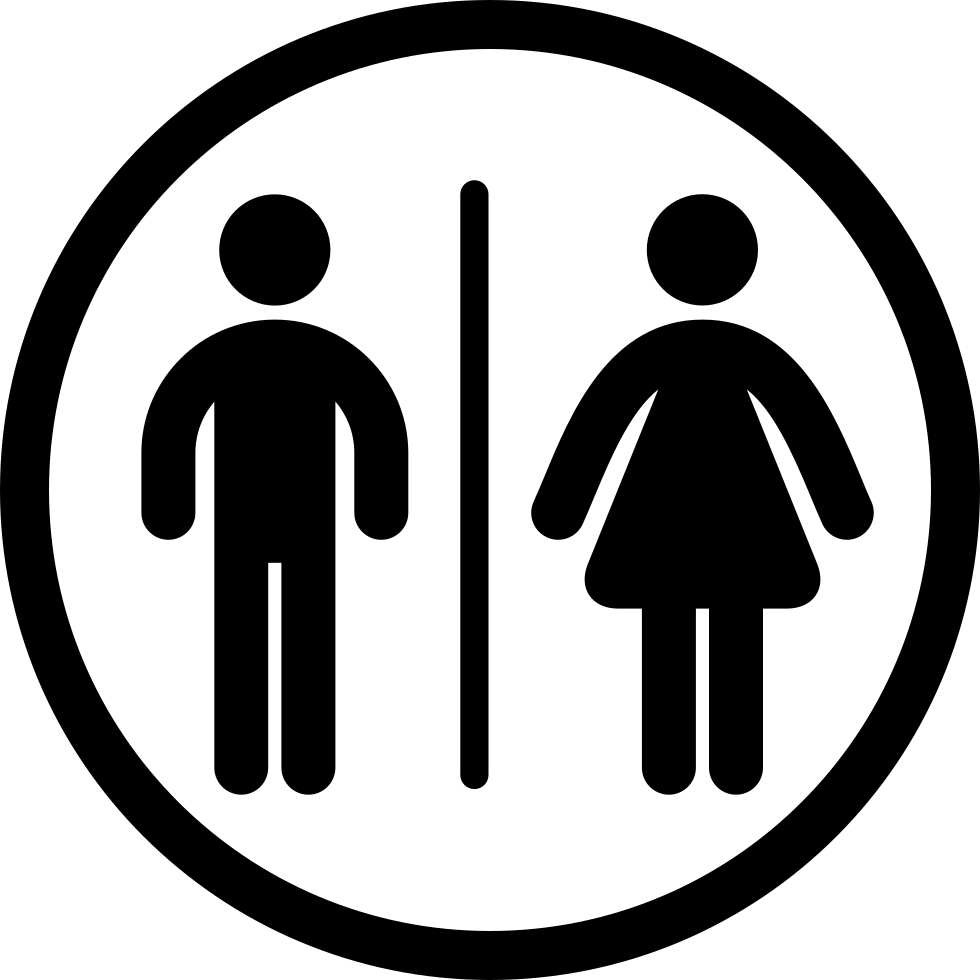 Unisex Bathroom Sign Icon PNG