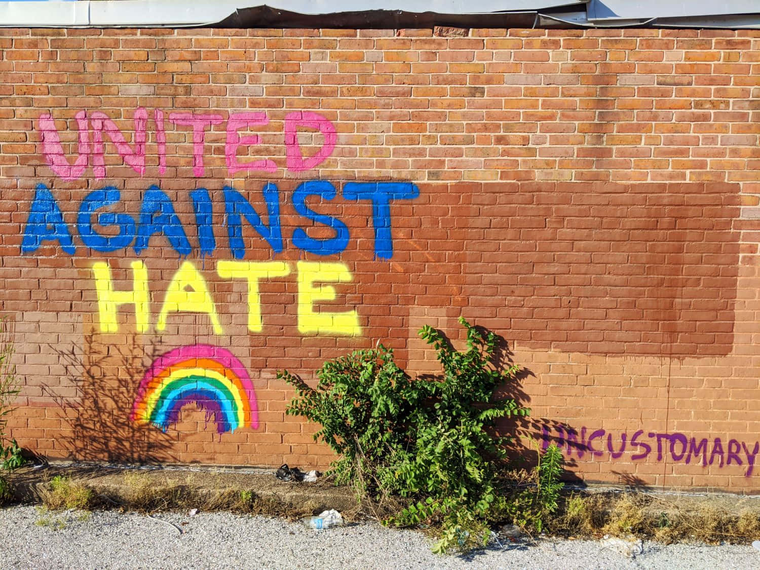 United Against Hate Rainbow Graffiti Wall Wallpaper