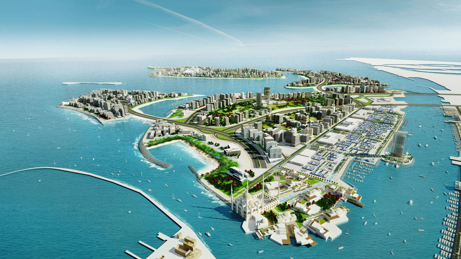 United Arab Emirates Deira Islands Background
