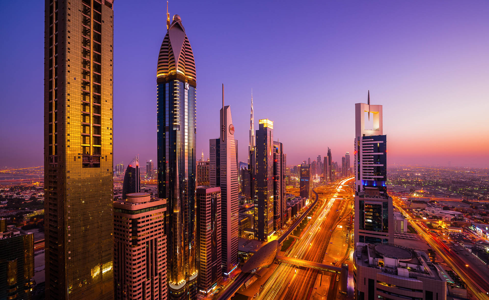 United Arab Emirates Sheikh Zayed Road Background