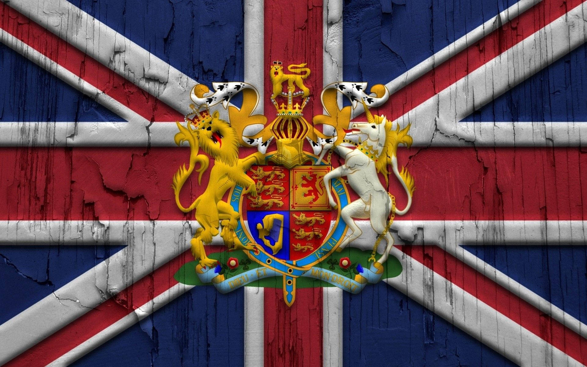 United Kingdom Flag With Animals Background