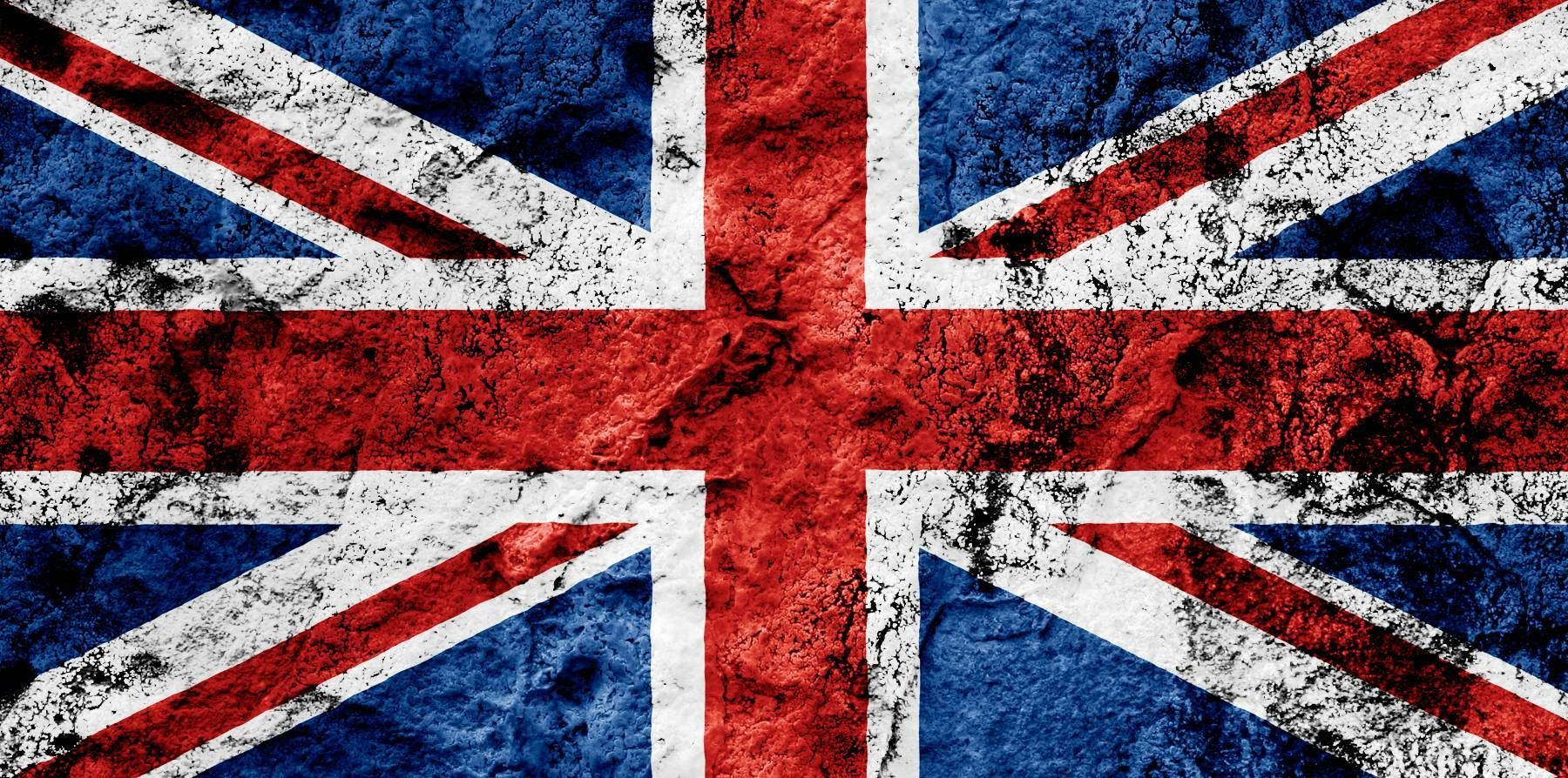 United Kingdom Flag With Black Dust Background