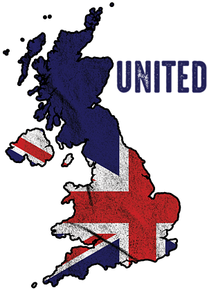 United Kingdom Map Flag Overlay PNG