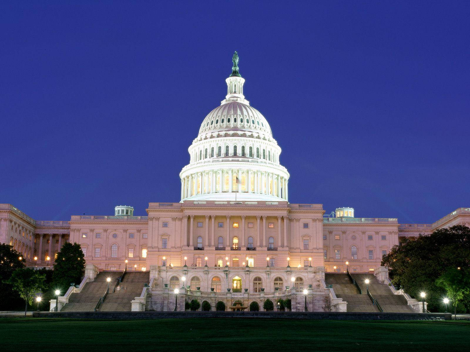United States Capitol Night Time Background