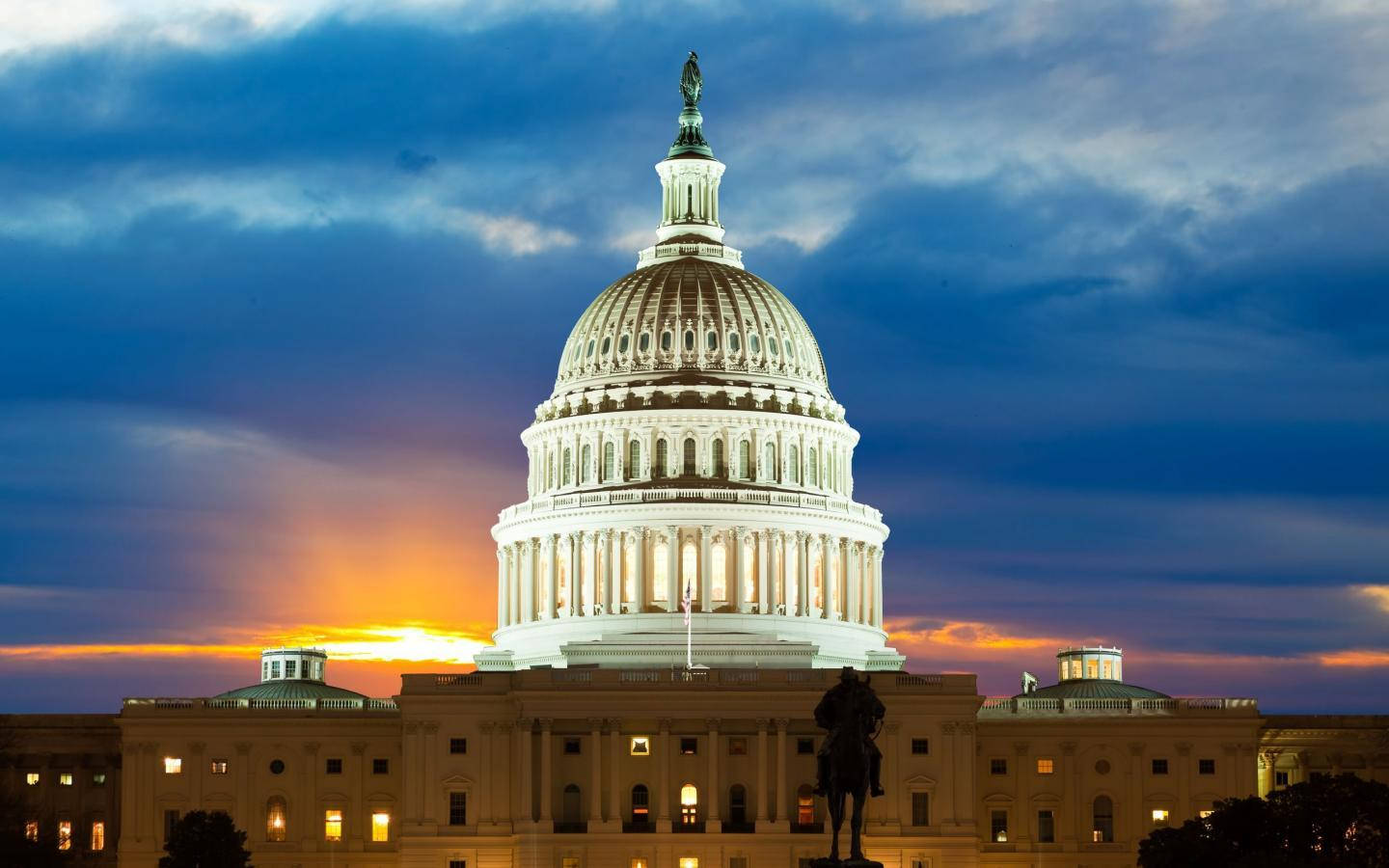 United States Capitol Sunset Sky Background