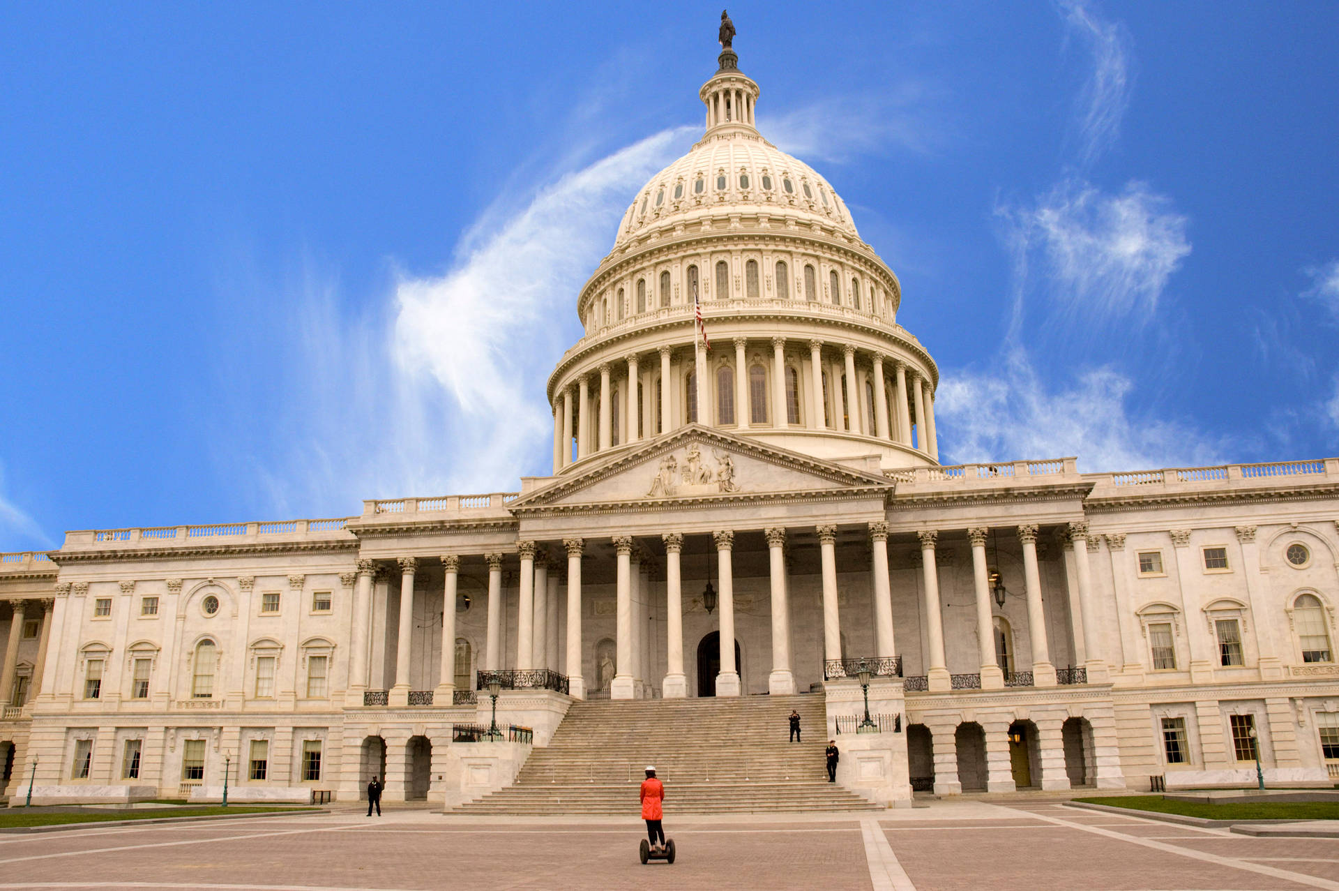 United States Capitol Worm's Eye View Background