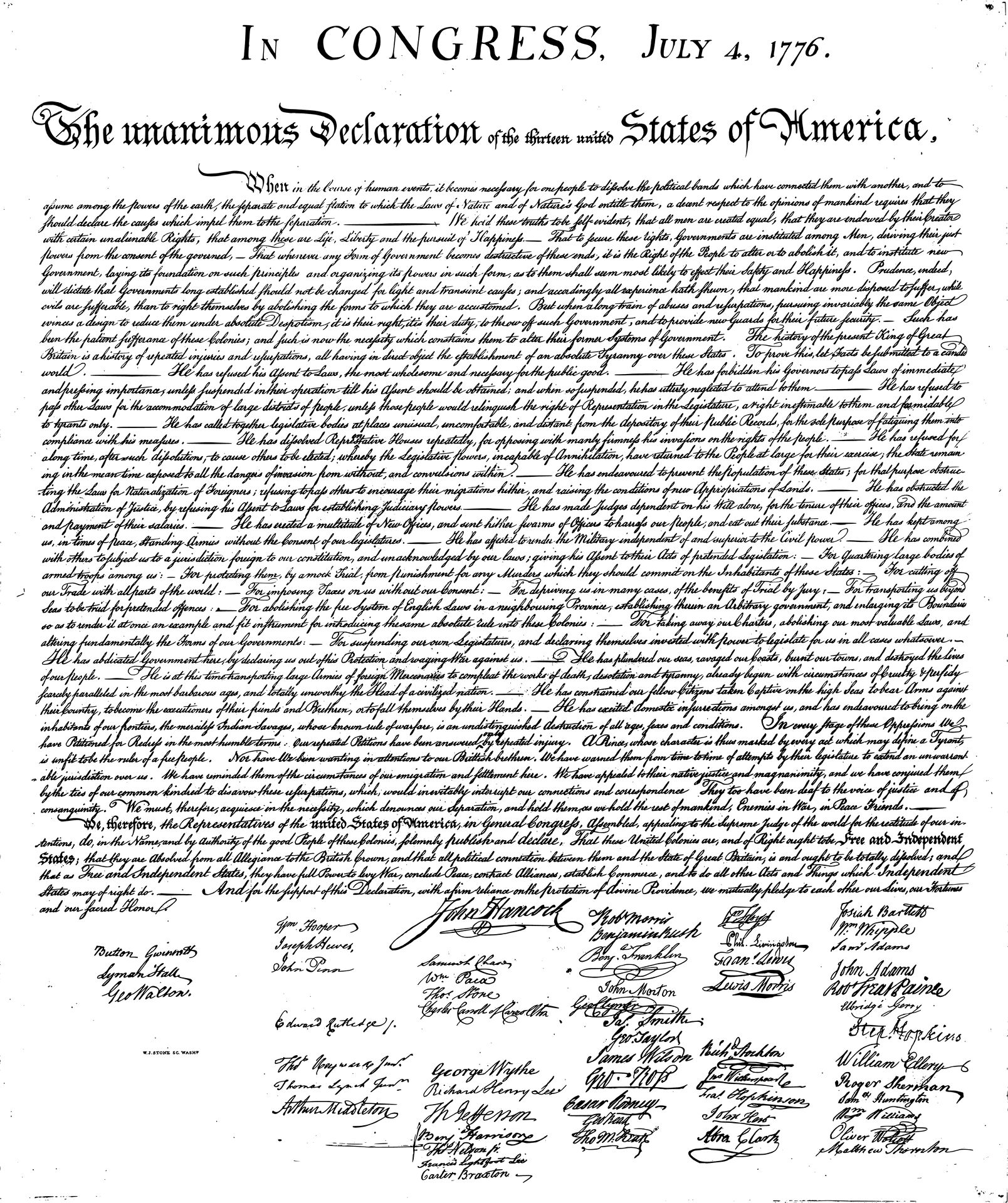 United States Declarationof Independence1776 PNG