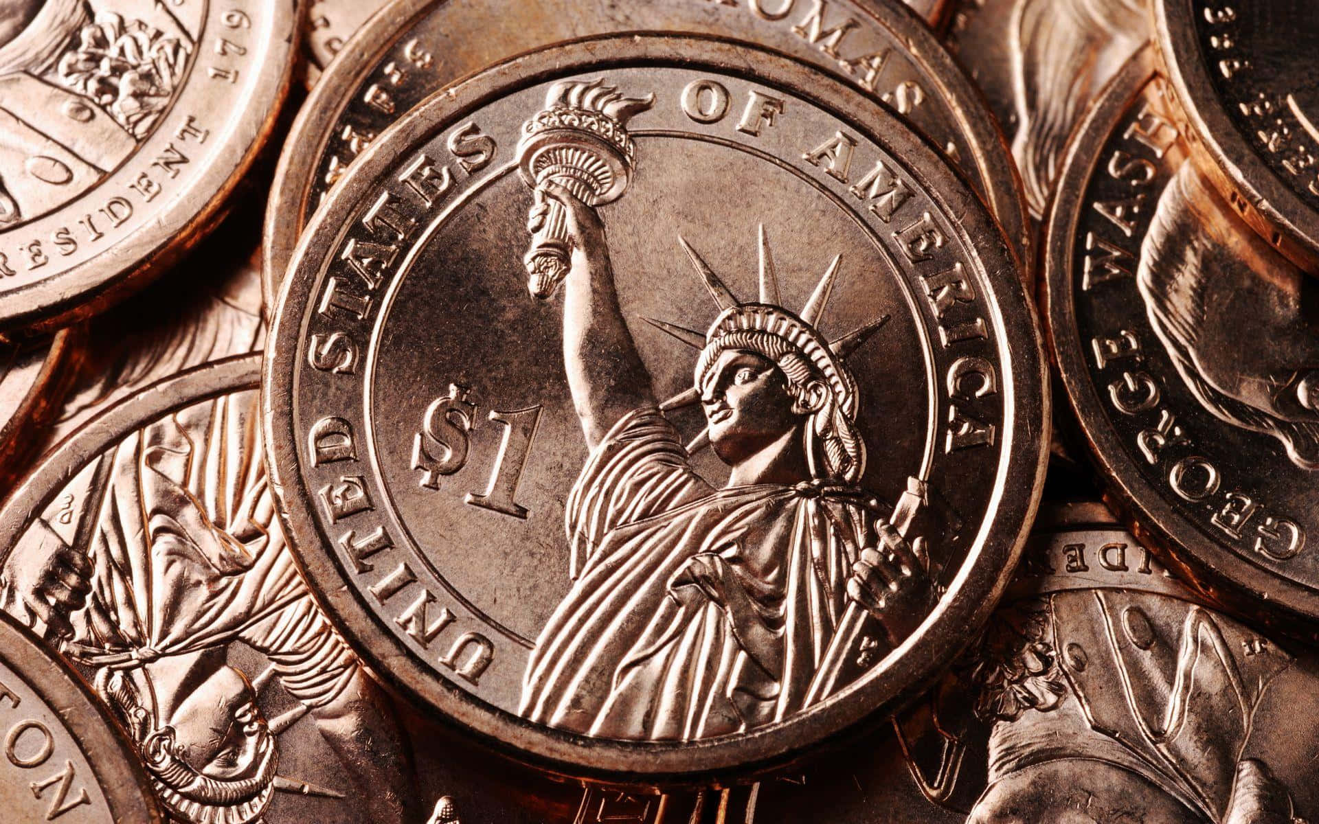 Close-up Koin Dolar Amerika Serikat Wallpaper