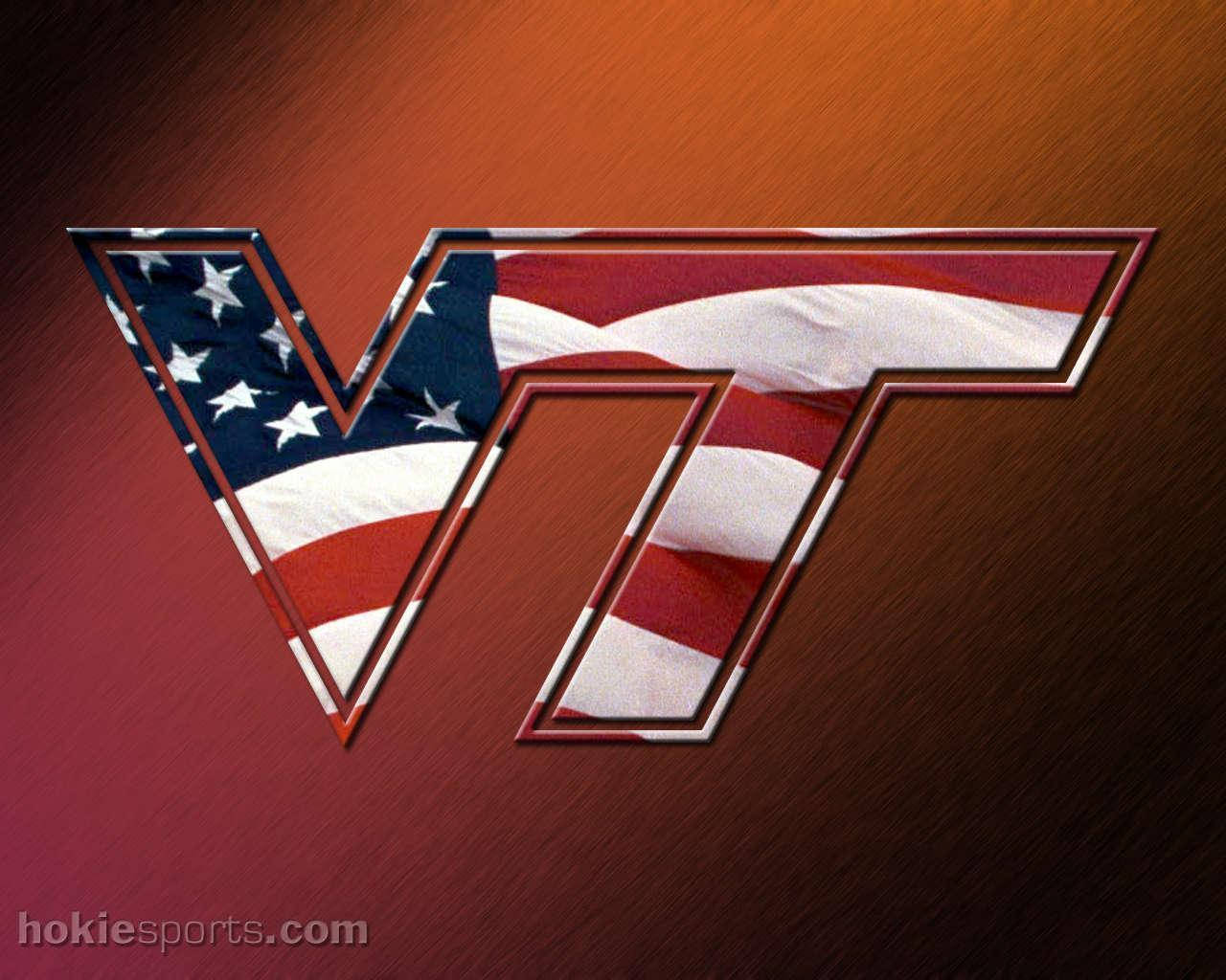 United States Flag Virginia Tech Wallpaper