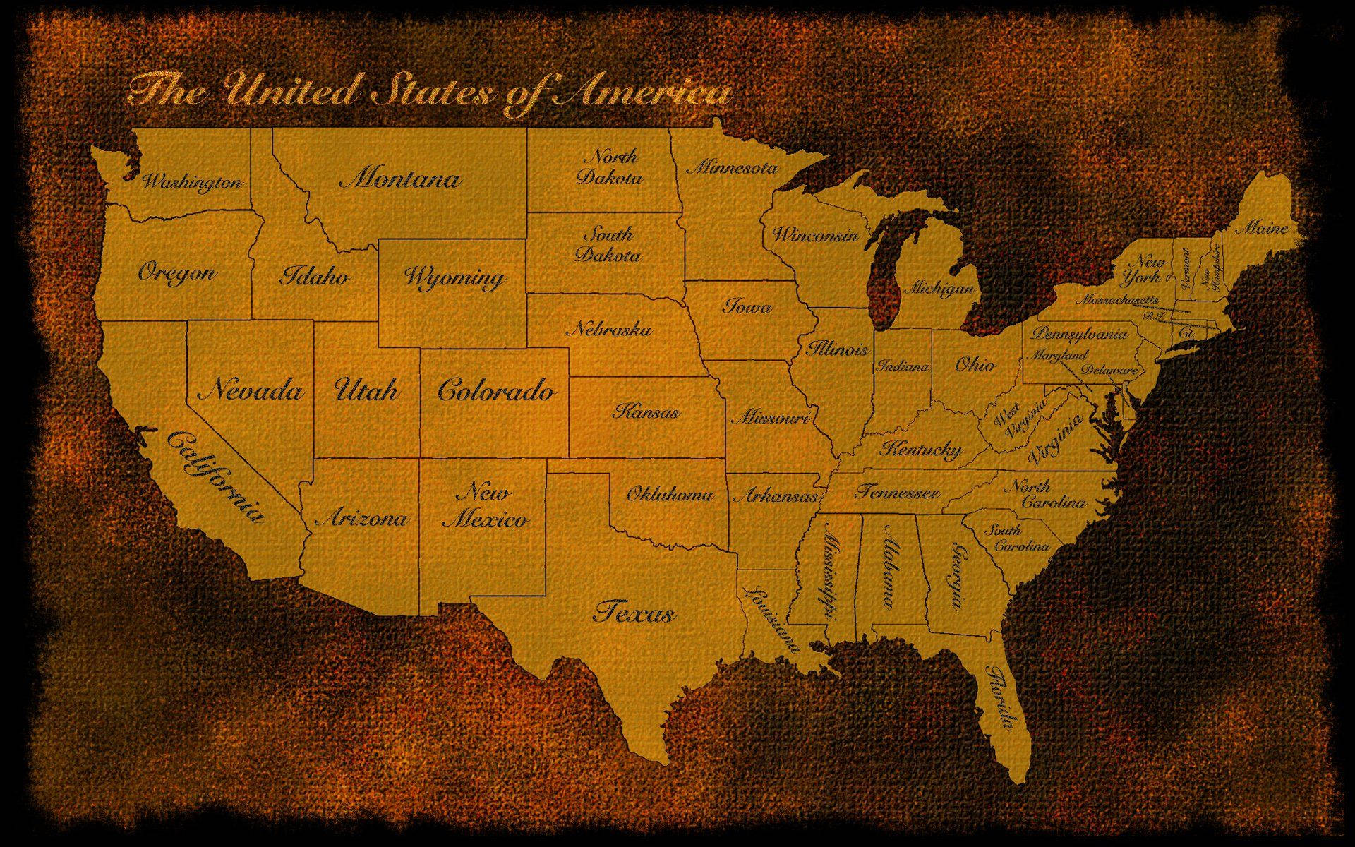 Old United States Map Collection Wallpaper