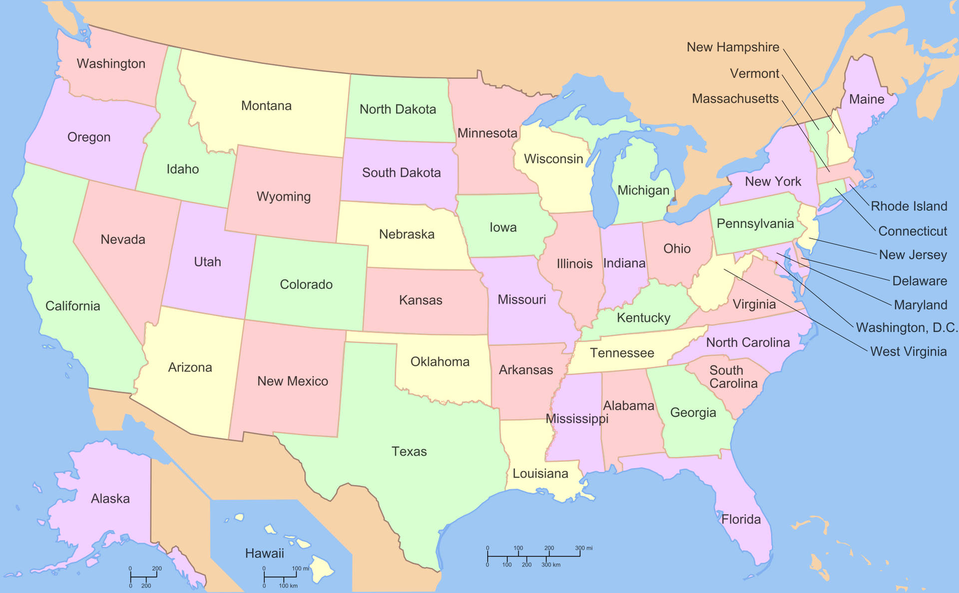 Mapade Estados Unidos Y Los Estados Fondo de pantalla