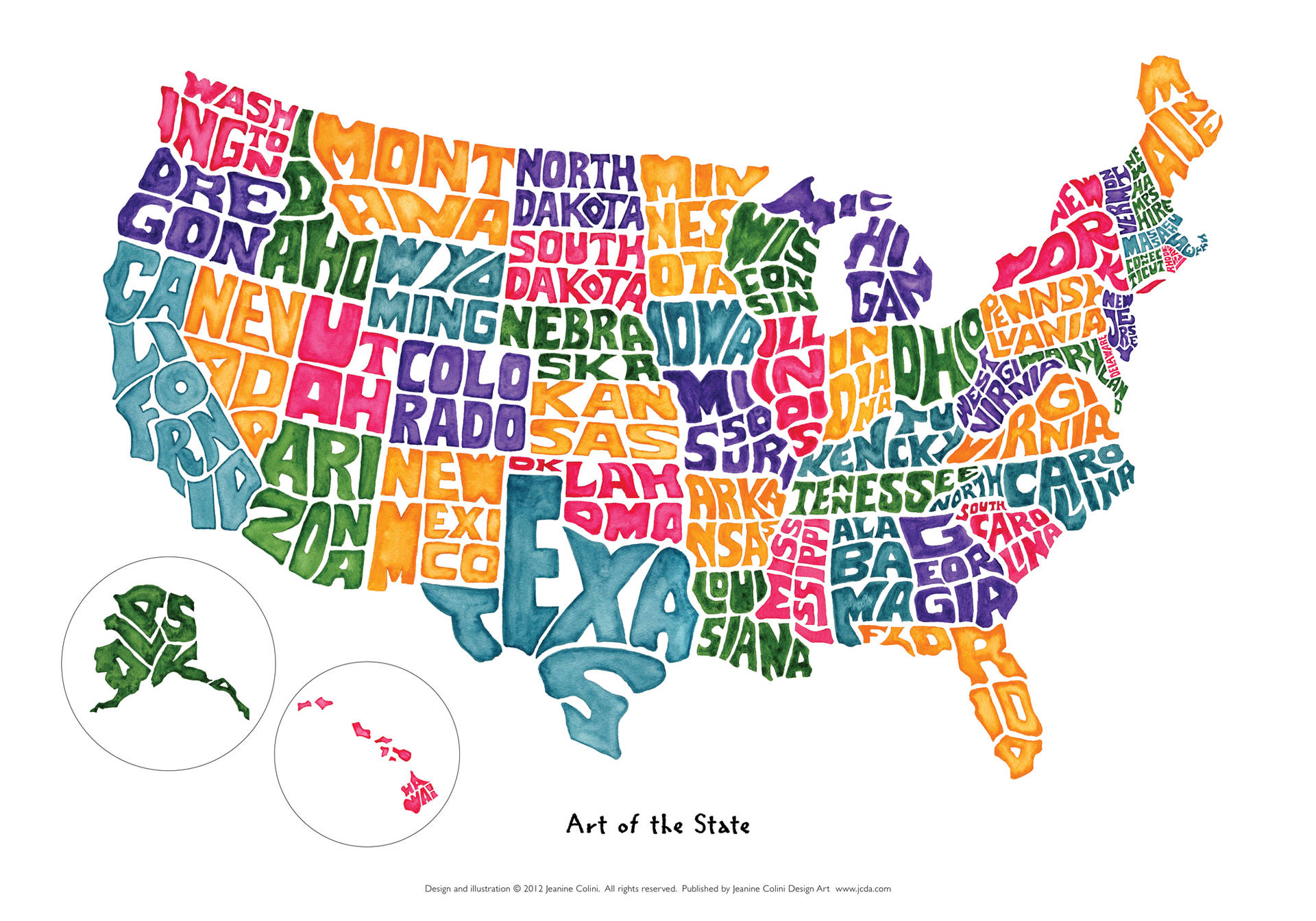 En detaljeret kort over de Forenede Stater Wallpaper