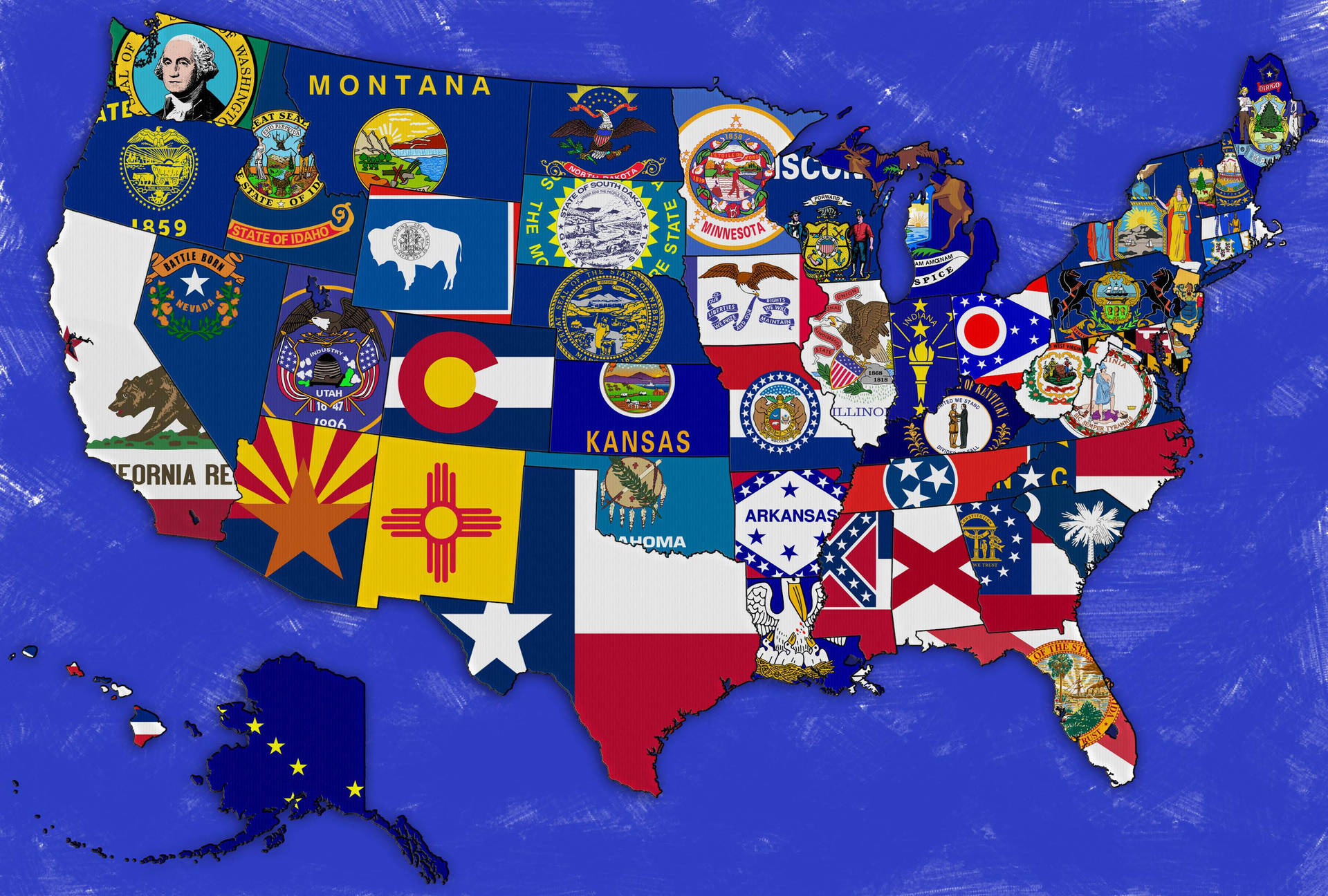 Einelebendige Karte Der Vereinigten Staaten Wallpaper