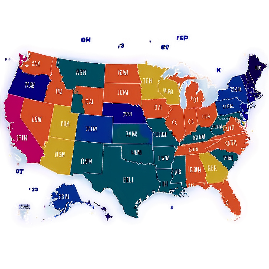 Download United States Map With State Abbreviations Png 06122024 ...