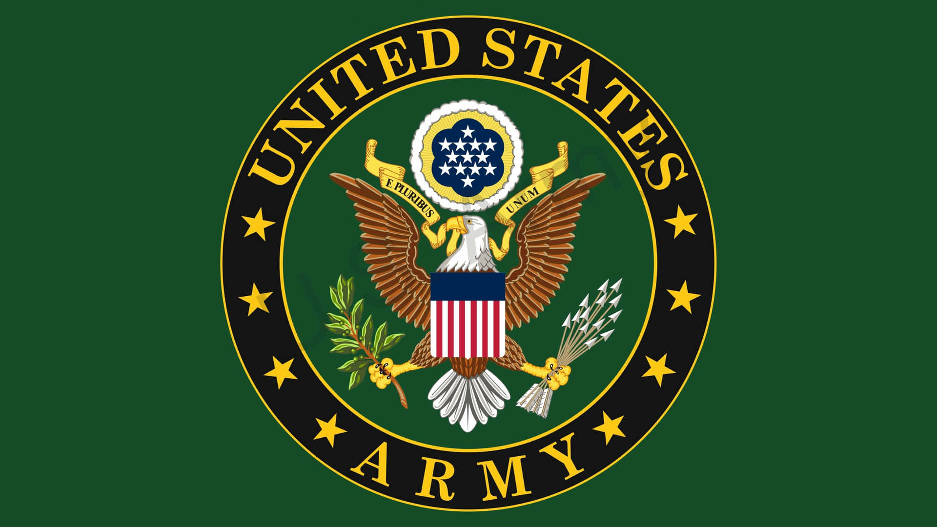 Det Forenede Staters Hær Logo på en grøn baggrund Wallpaper