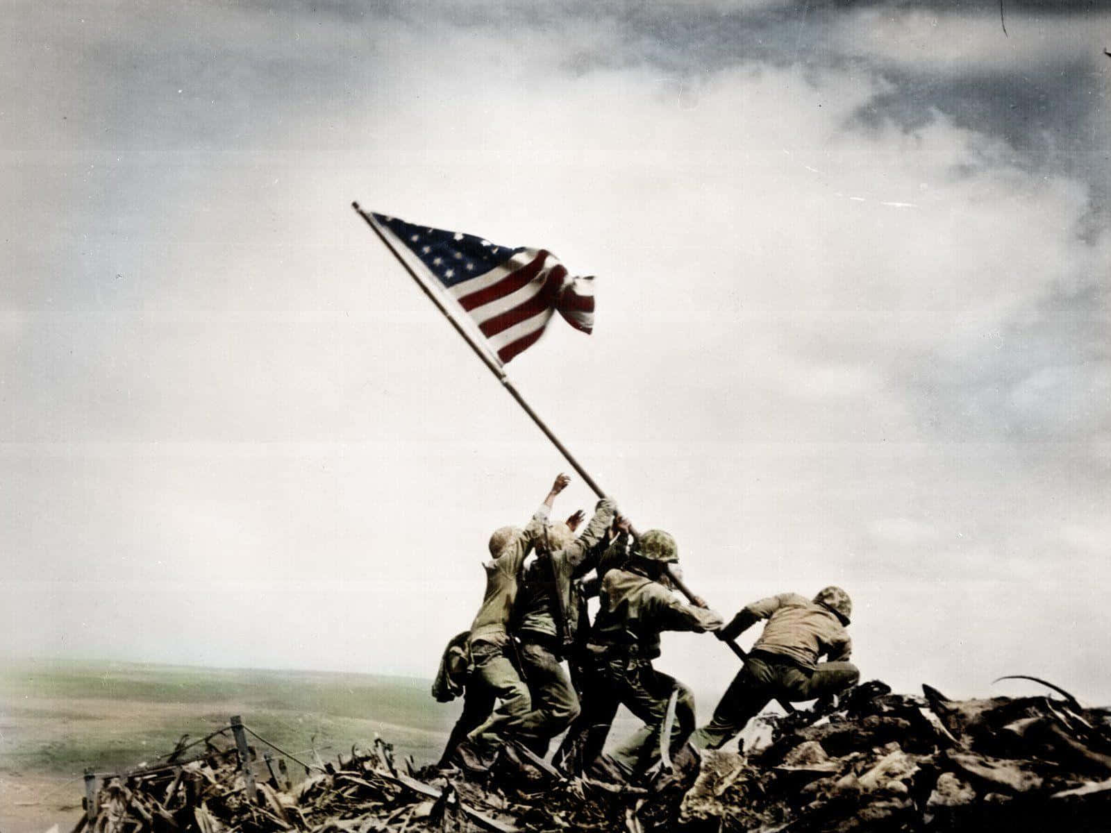 Battagliadel Corpo Dei Marines Degli Stati Uniti A Iwo Jima Sfondo