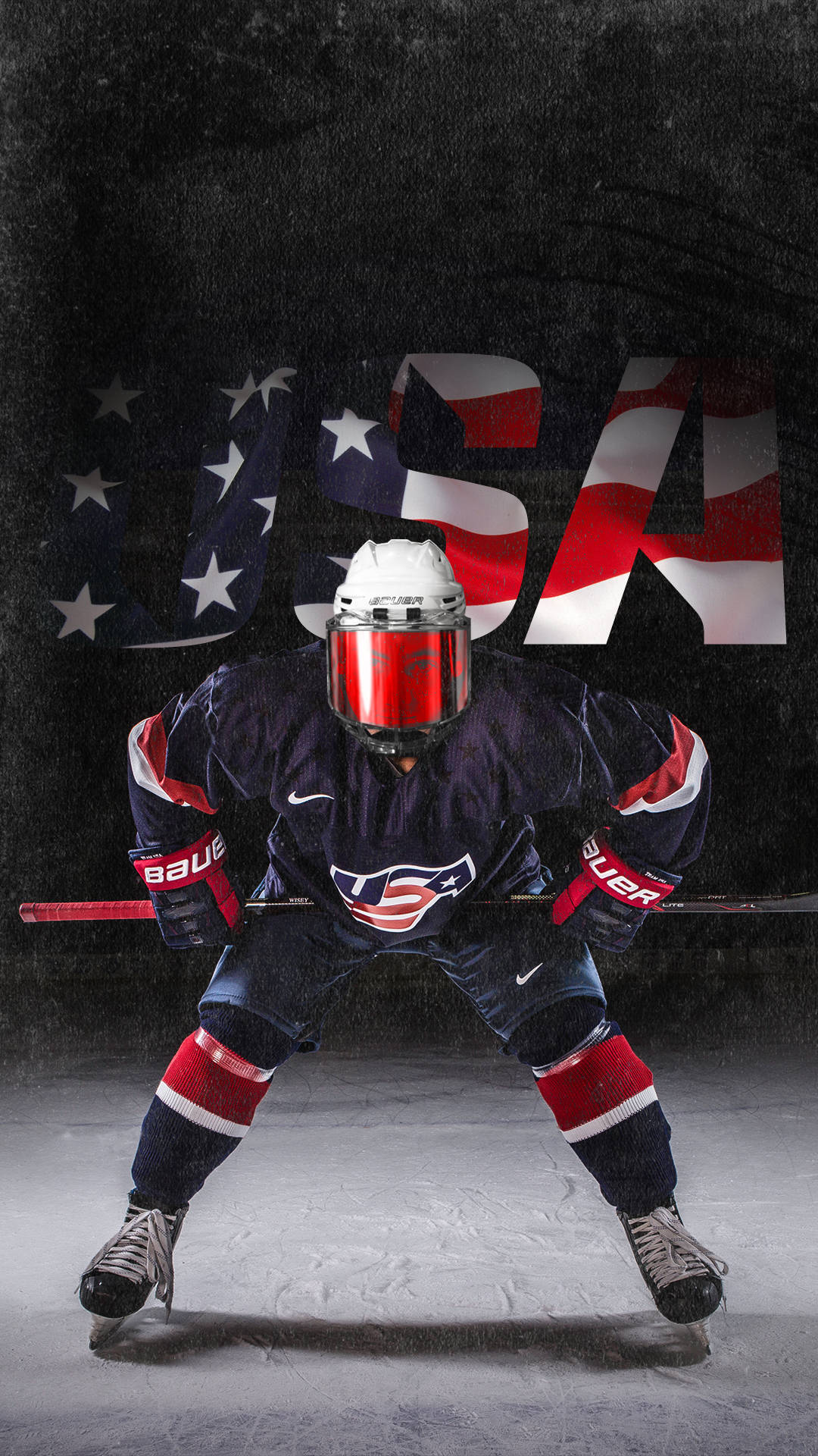 Jugadordel Equipo Nacional De Hockey Masculino De Los Estados Unidos. Fondo de pantalla