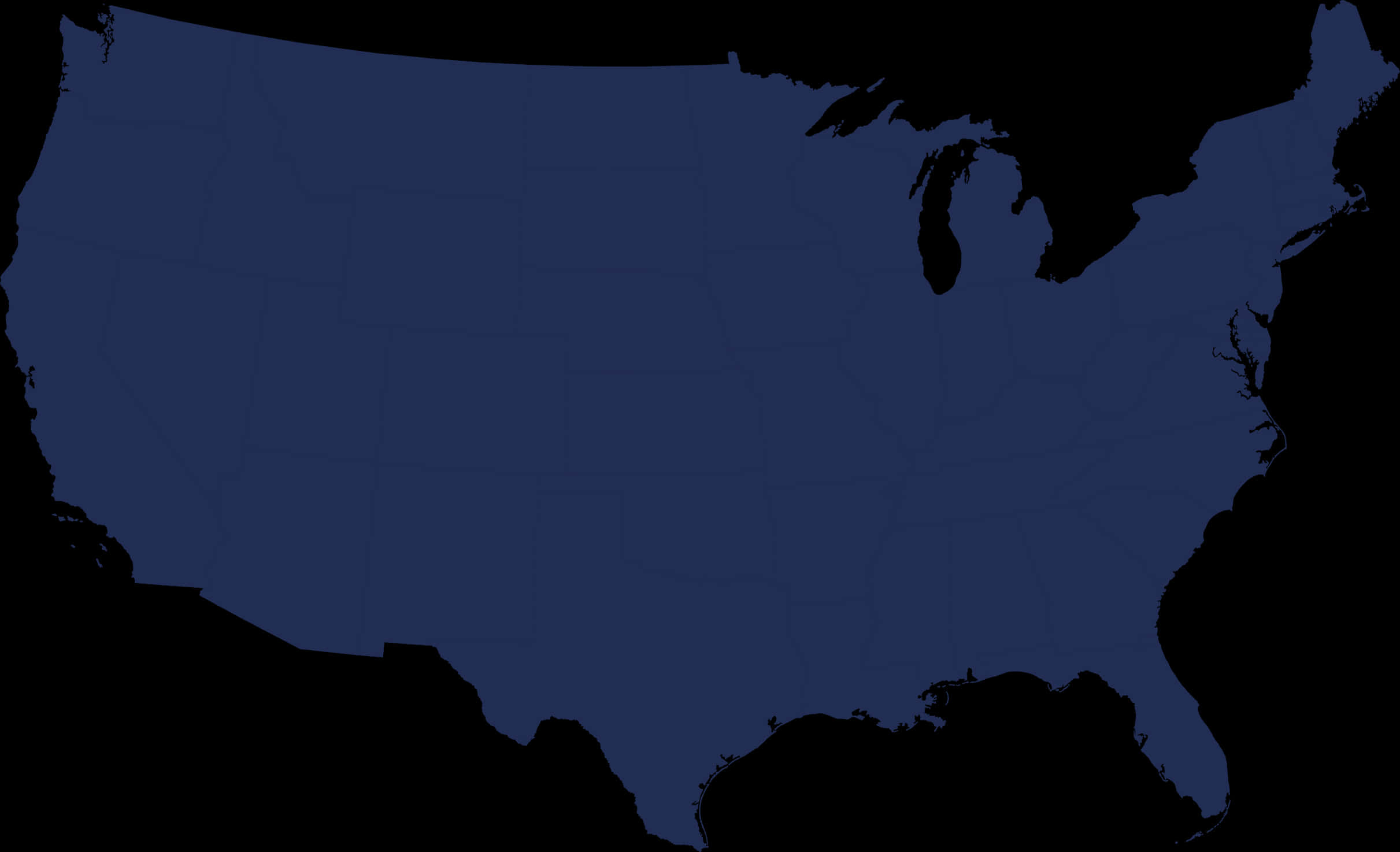 United States Silhouette Map PNG
