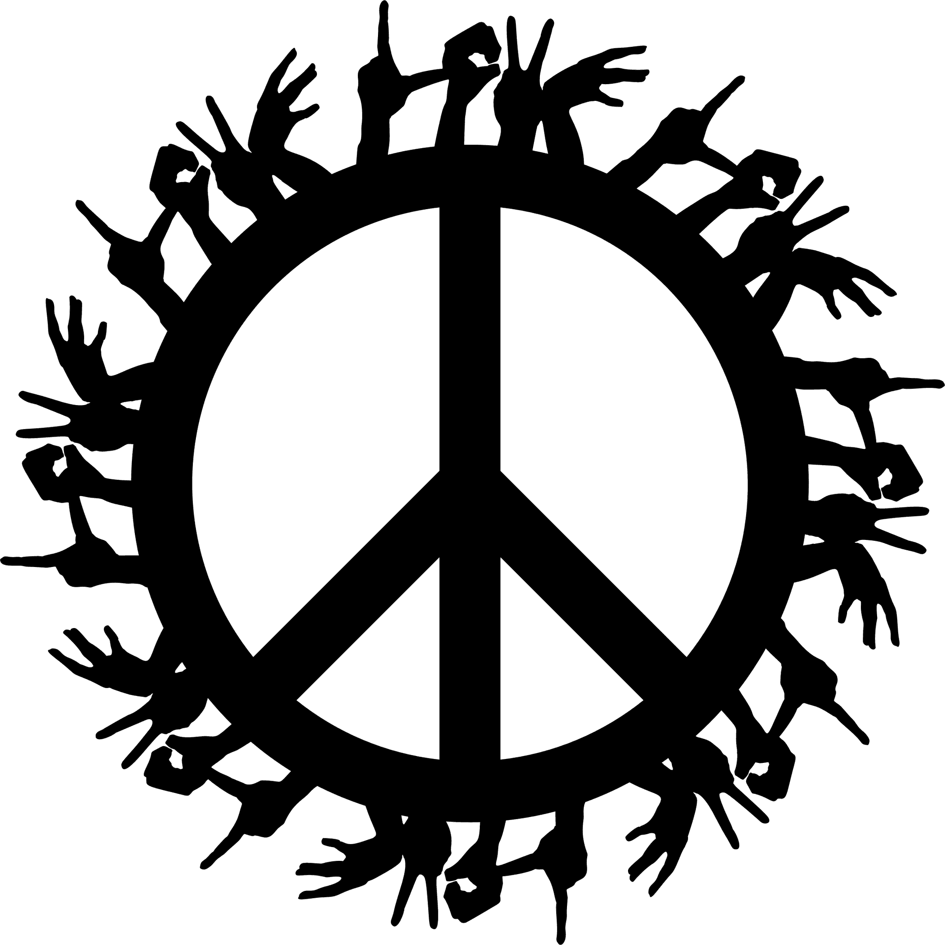 Unity Peace Symbol Silhouette PNG