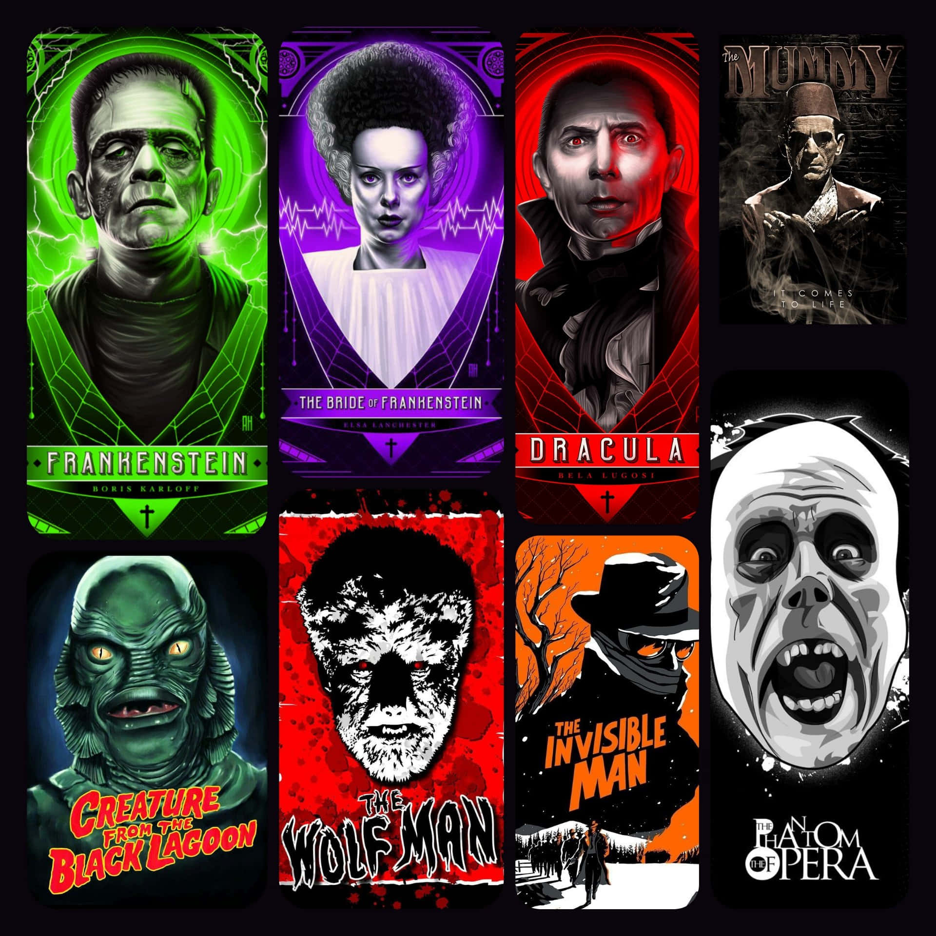 Download Legendary Figures of Fright  A Classic Collection of Universal  Monsters Wallpaper  Wallpaperscom