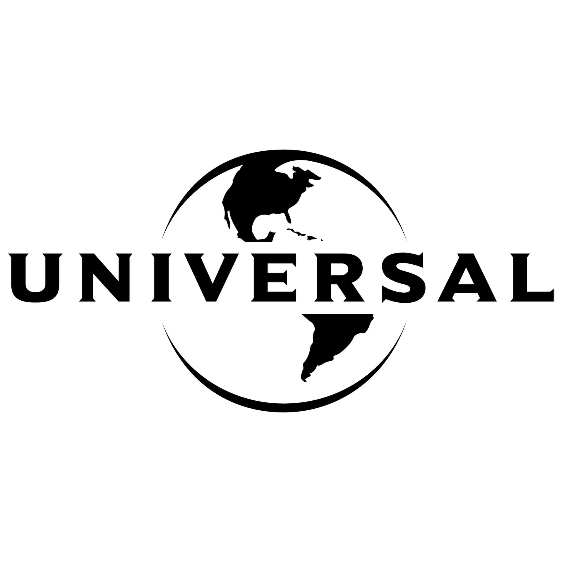 Sortæstetisk Universal Pictures Logo På Hvid Baggrund.