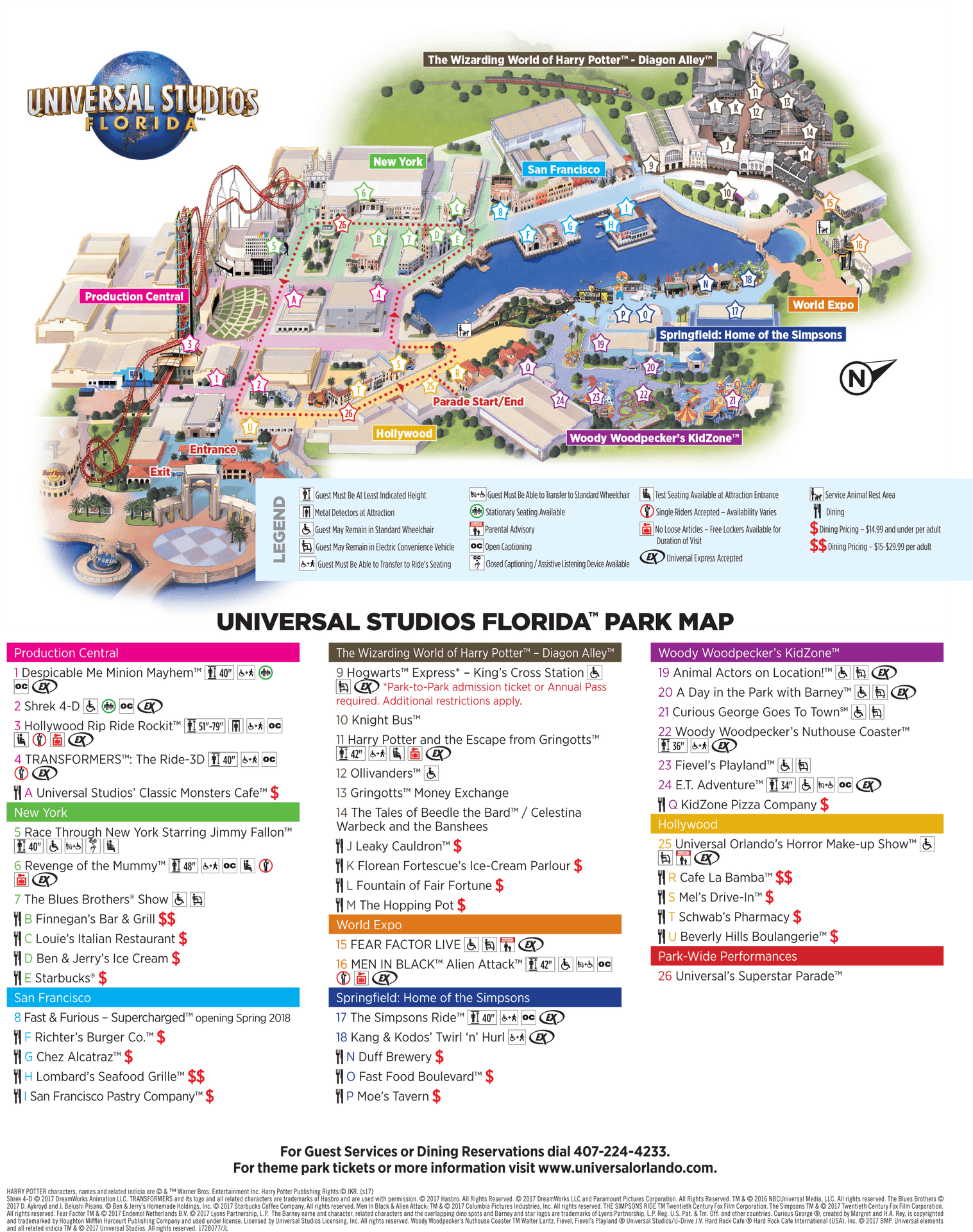 Universal Studios Florida Park Map PNG