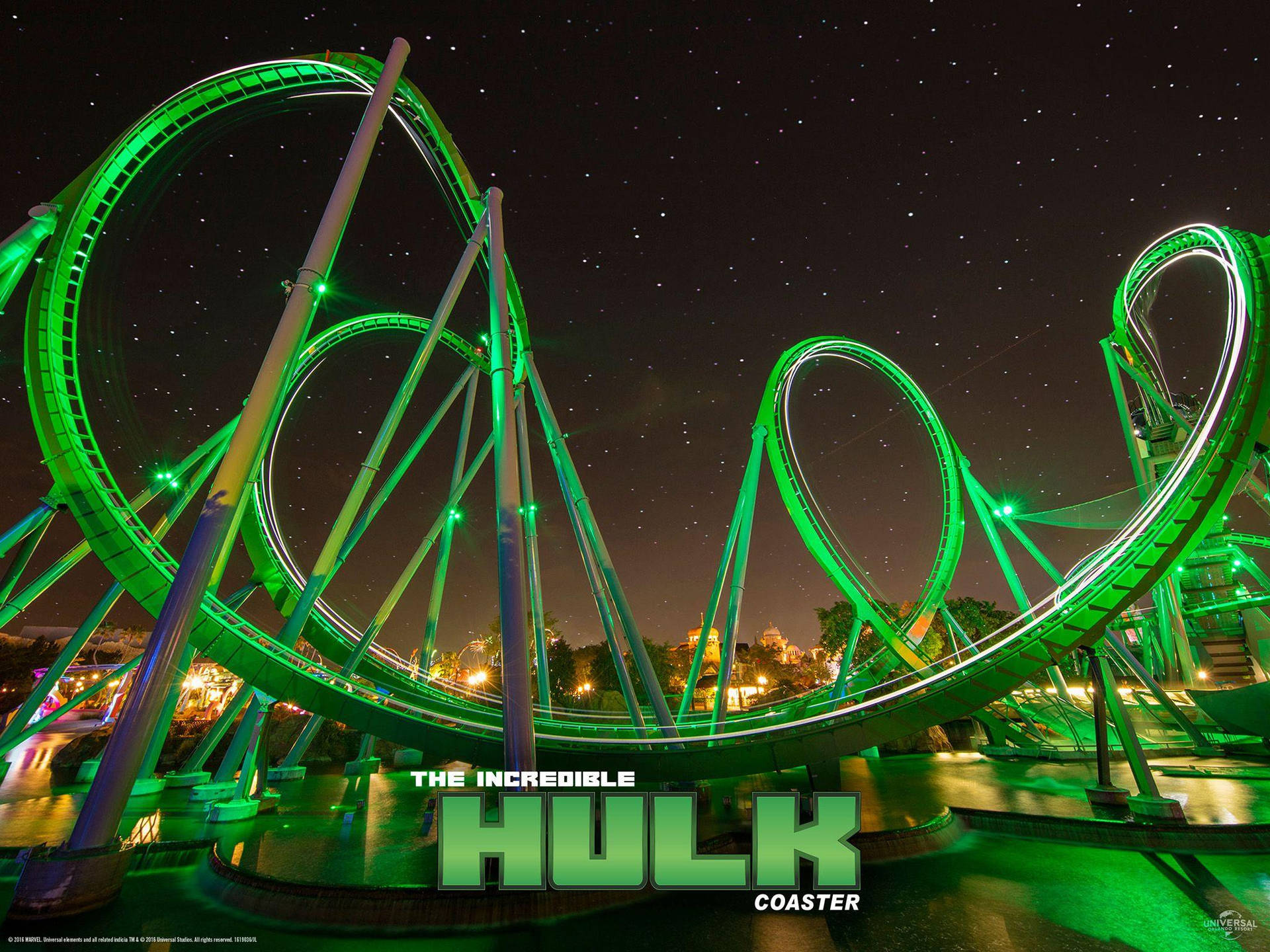 Universal Studios Hulk Coaster-Tapet: Se ud som en indfødt dansk taler. Wallpaper