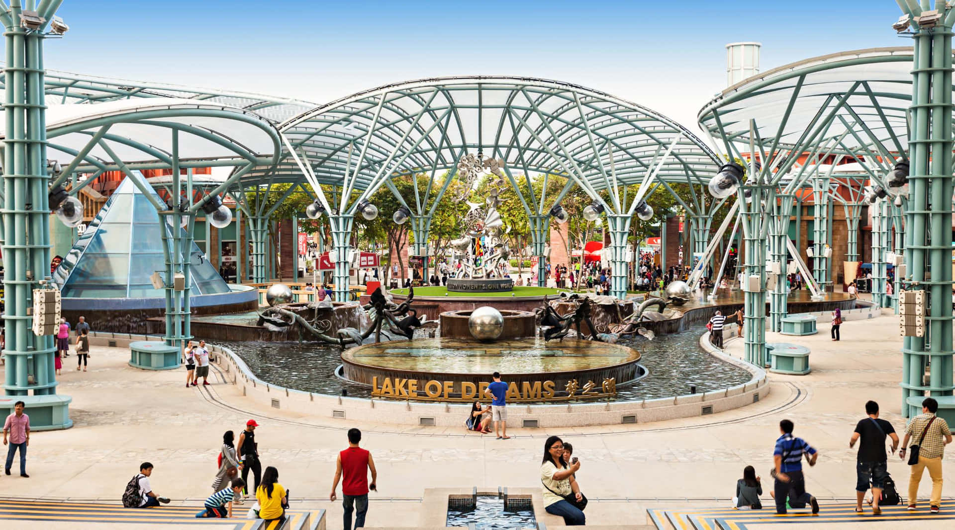 Universal Studios Singapore Lakeof Dreams Fountain Wallpaper