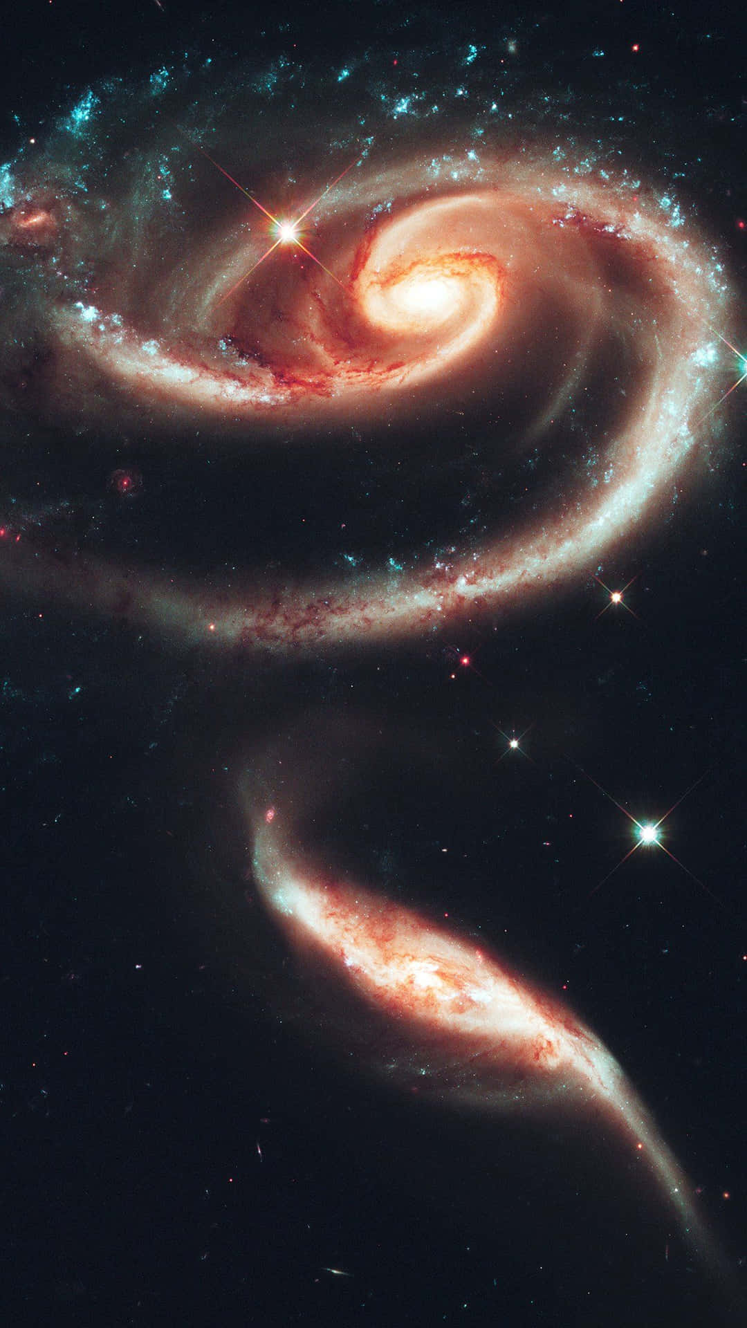 Galaxiaen Forma De Rosa Para Iphone. Fondo de pantalla