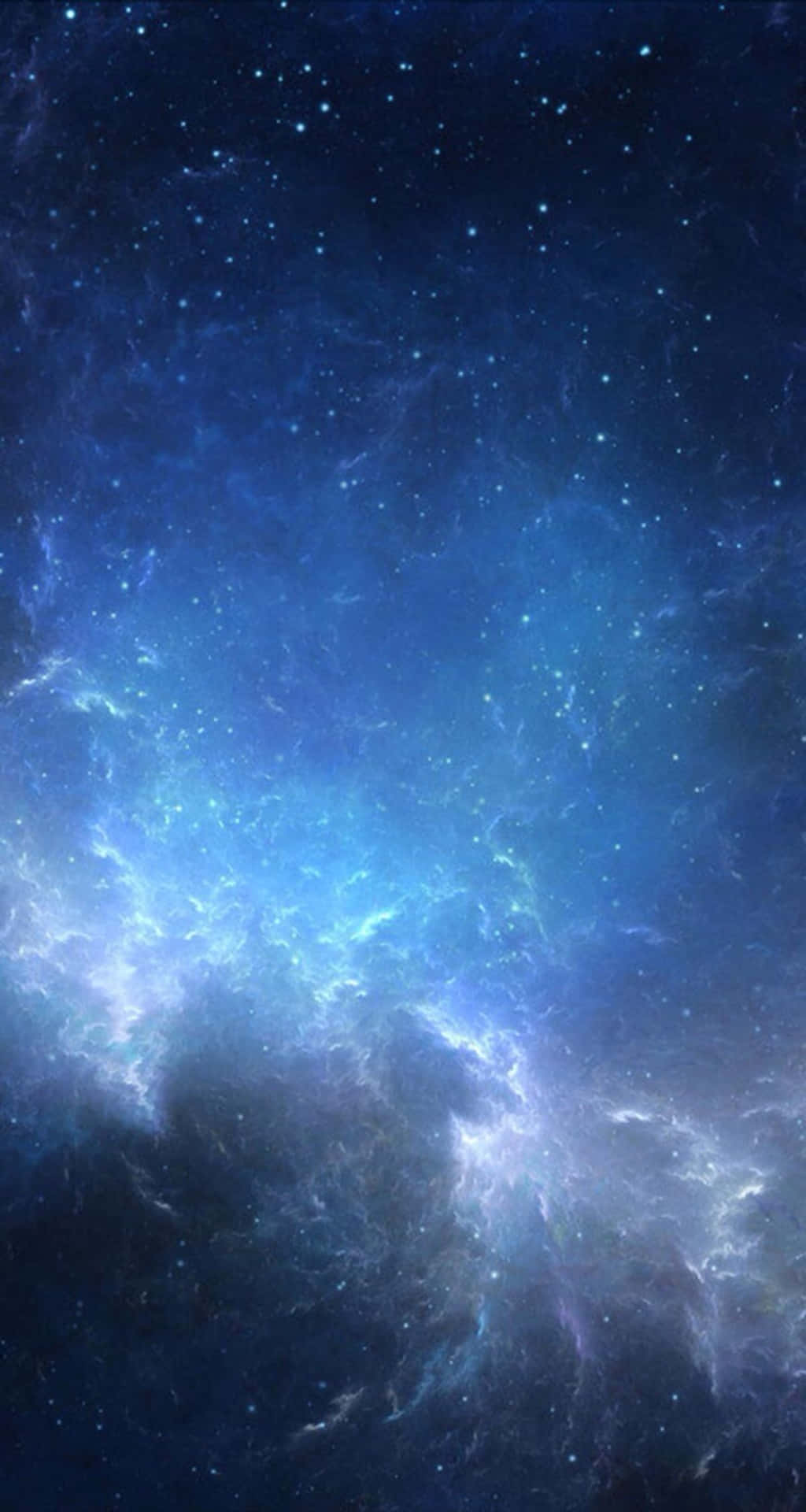 Luminescent blå nebula i universet iPhone baggrund. Wallpaper