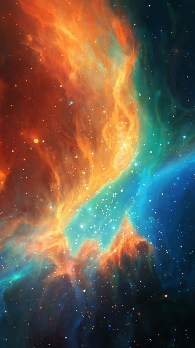 Esplosionedi Nebulosa Nell'universo Per Iphone Sfondo