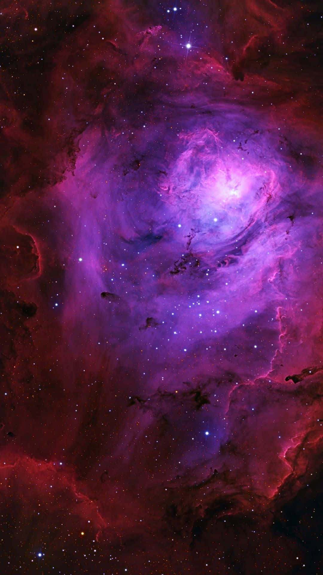 Universe Iphone Red And Purple Nebula Wallpaper